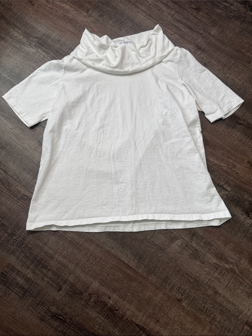 Bryn Walker Nola White Cotton Jersey Cowl Neck Oversized Shirt